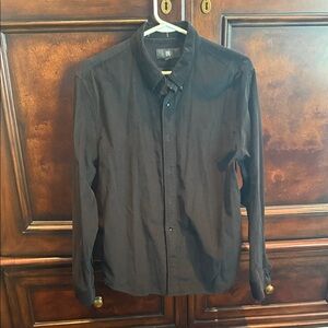 Banana Republic Men's Black Corduroy Button Down Shirt